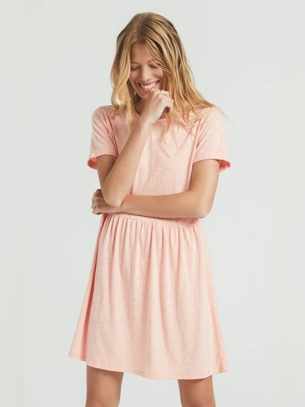 Z Supply Lucia Triblend Babydoll Dress in Coral NWT XS